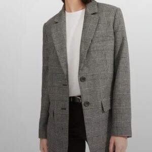 Everlane Oversized Wool Blazer in Glen Plaid